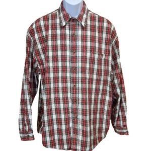 Eddie Bauer Men's Plaid Cotton Shirt Long Slv Lg